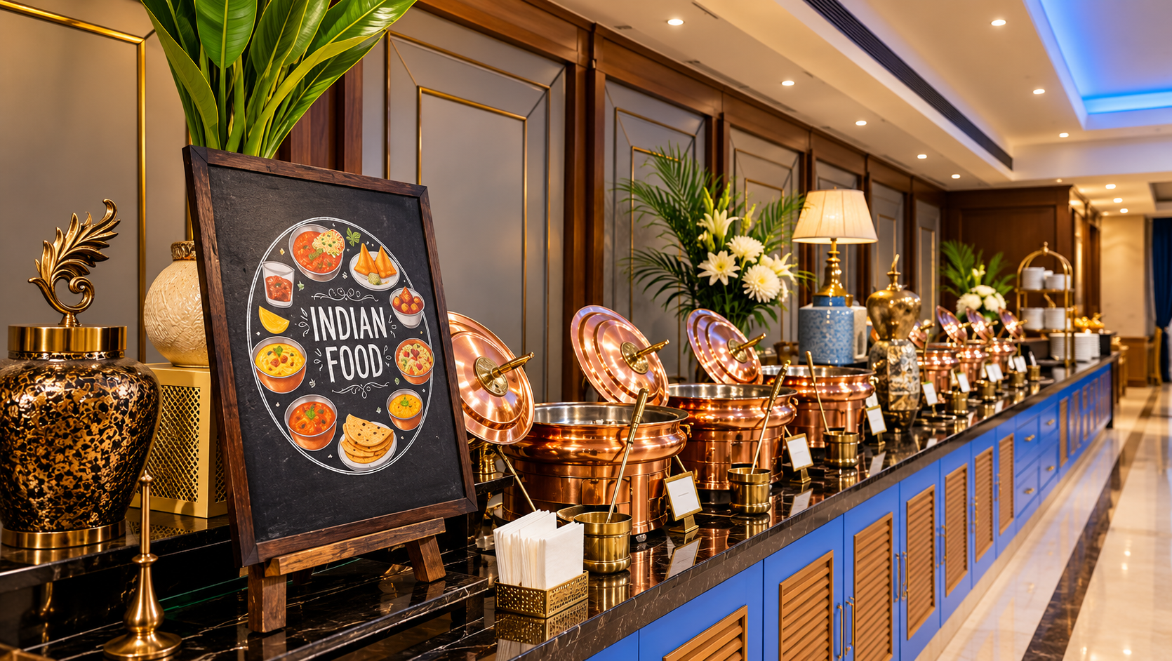 Elegant Indian buffet display